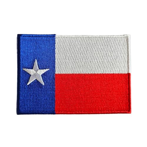 Bestickter Aufnäher mit Texas-Staatsflagge, 8,9 x 6,3 cm, langlebig, zum Aufbügeln / Aufnähen, für Jacken, Hüte, Rucksäcke und Uniformen von Mr Patches