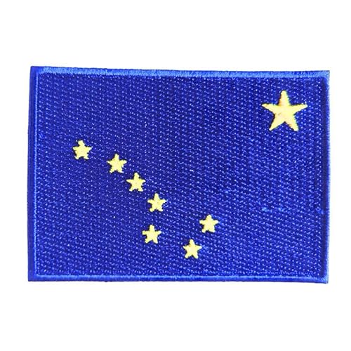 Mr Patches Alaska Flag Iron on Embroidered Patch - Iron on Patches for Jackets, Backpacks, Hats, and Uniforms von Mr Patches