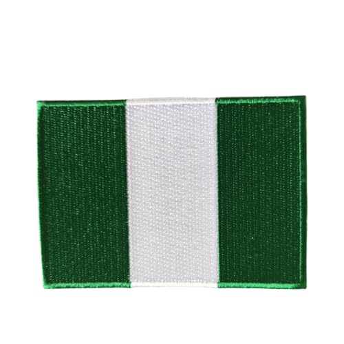 Mr Patches Nigeria Flag Iron On Embroidered Patch Set (2-Pack) - Iron on Patches for Jackets, Backpacks, Hats, and Uniforms von Mr Patches