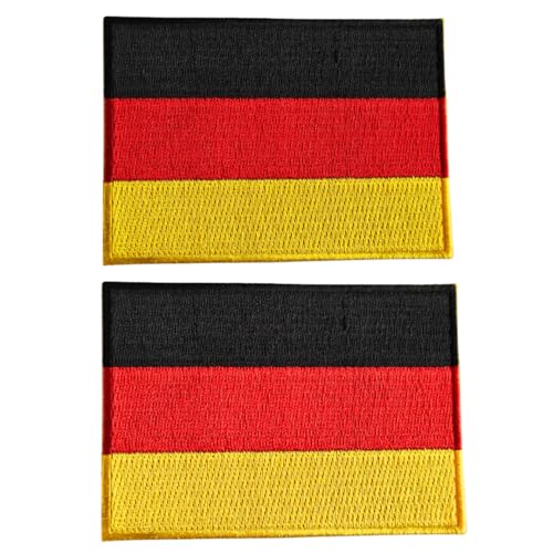 Mr. Patches Aufnäher Deutschland Flagge bestickt (2er Set) - 8,9 x 6,3 cm Bügelbilder / Aufnäher für Jacken, Hüte, Rucksäcke und Uniformen von Mr Patches