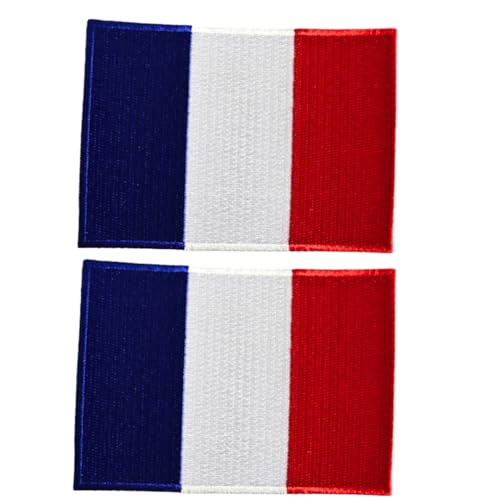 Mr. Patches Aufnäher Frankreich Flagge bestickt (2 Stück) – 8,9 x 6,3 cm zum Aufbügeln / Aufnähen für Jacken, Hüte, Rucksäcke und Uniformen von Mr Patches