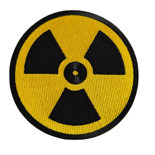 Mr. Patches Radioaktives Symbol, bestickt, rund, 11,4 cm, zum Aufbügeln oder Aufnähen, für Jacken, Hüte, Rucksäcke und Kostüme von Mr Patches