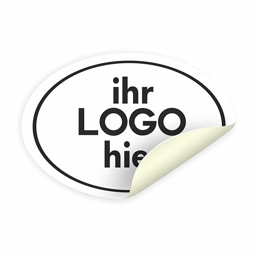 100 Aufkleber, personalisierte Etiketten - PERSONALISIEREN SIE HIER - Firmenetiketten - Firmenlogo - Laden Sie Logo, Bild, Foto - Aufkleber für Geschäft, Büro (Oval 5x3,5) von Mr Pubblicità