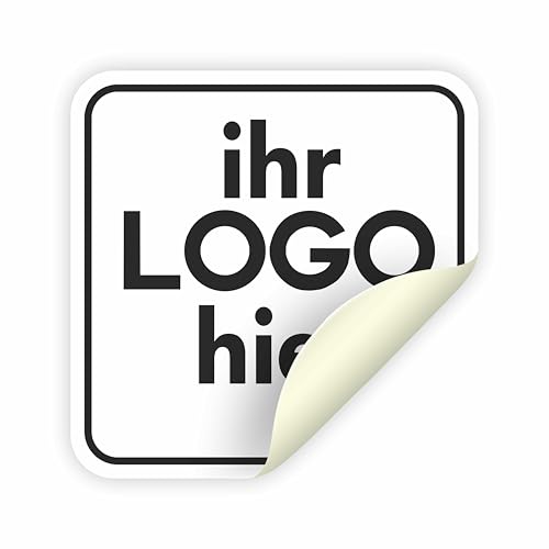 100 Aufkleber, personalisierte Etiketten - PERSONALISIEREN SIE HIER - Unternehmensetiketten - Firmenlogo - Logo, Bild, Fotos - Aufkleber Shop, Büro (10x10 cm) von Mr Pubblicità