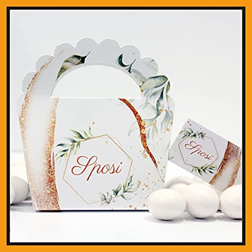 25 + 25 Stück - Schachteln für Hochzeit Bonboniere Nr. 25 Stück + Kärtchen für Gastgeschenke oder Taschentücher Hochzeit 25 Stück von Mr Pubblicità