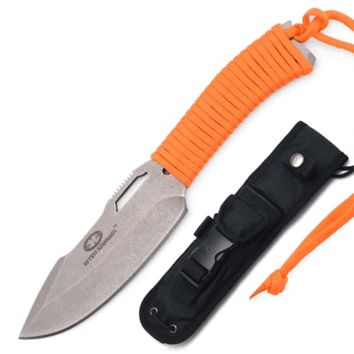 Yaksha Orange Camping Messer — WithArmour — Bushkraft Messer aus 440C Stahl mit Paracordgriff von Mr. Blade