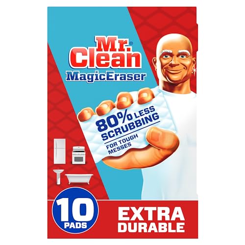 Mr Clean Magic Radiergummi, extra langlebig, Reinigungspads mit Durafoam, 10 Stück von Mr. Clean