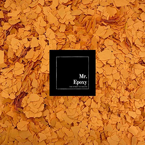 Mr. Epoxy Farbchips für Bodenbeschichtung (1 kg, Orange) - Epoxidharz Deko Chips - Terrazzo Flakes (Farb Chips) für Garagenböden, Keller & Werkstatt von Mr. Epoxy