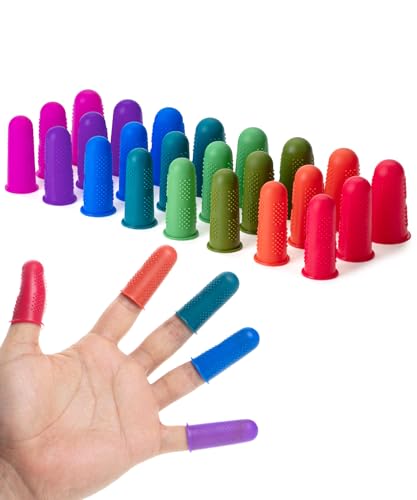 Mr. Pen Fingerschutz für Heißklebepistole, verschiedene Farben, Silikon-Fingerschutz, Gummi-Fingerspitzen, Gummi-Fingerabdeckungen, Gummi-Fingerspitzenschutz, Fingergriff, Fingergummi-Spitzen, 24 von Mr. Pen