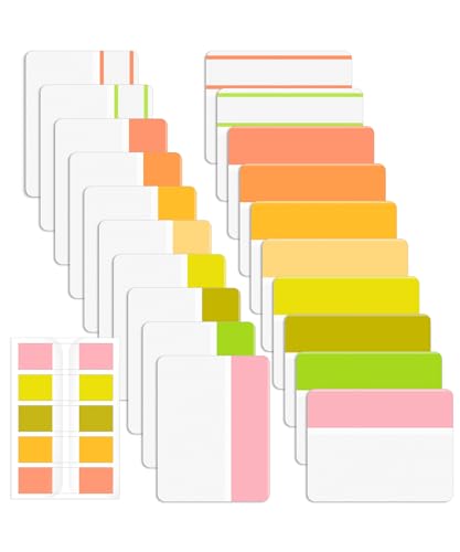 Mr. Pen Haftindex-Tabs, 500 Stück, 21 Sets, bunte Klebe-Tabs für Notizbücher, Seitenmarkierungen, Seitenreiter für Ordner, Sitrus farbige Klebe-Tabs von Mr. Pen