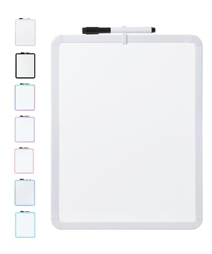 Mr. Pen - Whiteboard, 35,6 x 30,5 cm mit einem schwarzen trocken abwischbaren Marker, kleine weiße Tafel, weiße Tafel für Kinder, weiße Tafel, kleine trocken abwischbare Tafel, Mini-Whiteboard, Mini-Whiteboard, Mini-trocken abwischbare Tafel, Markertafel. von Mr. Pen