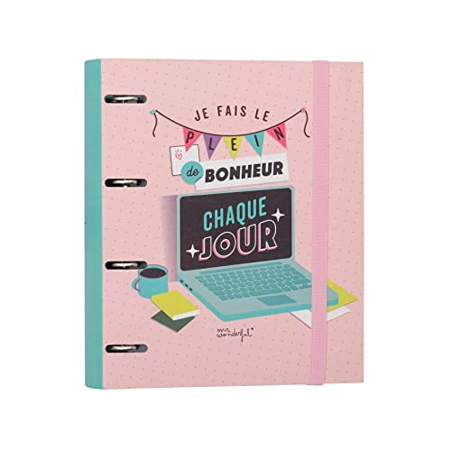 Mr Wonderful Ringbuch "Je fais le plein de bonheur everyday every", WOA2212071FRZ0, mehrfarbig von Mr. Wonderful