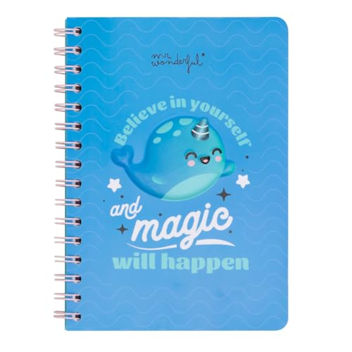 Mr. Wonderful - Notizbuch A5 Narval 3D - Believe in yourself and Magic will happen von Mr. Wonderful