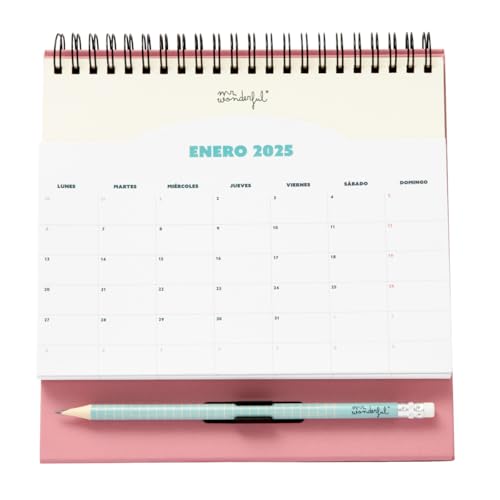 Mr. Wonderful Tischkalender 2025 mit Tasche, um Ihre glücklichen Momente zu genießen – enthält 1 Block mit Haftnotizen von Mr. Wonderful