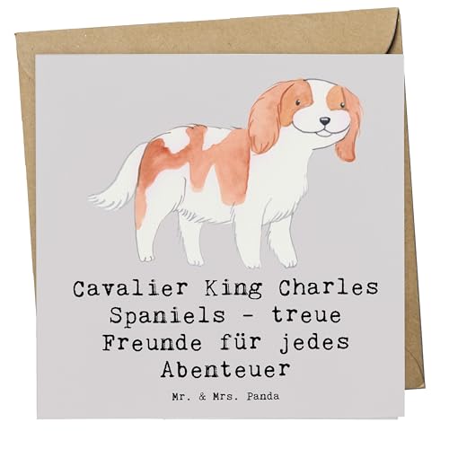 Mr. & Mrs. Panda Deluxe Karte Cavalier King Charles Spaniel Freunde - Geschenk, Begleiter, Klappkarte, Glückwunschkarte, Hochwertige Grußkarte, Hund, von Mr. & Mrs. Panda