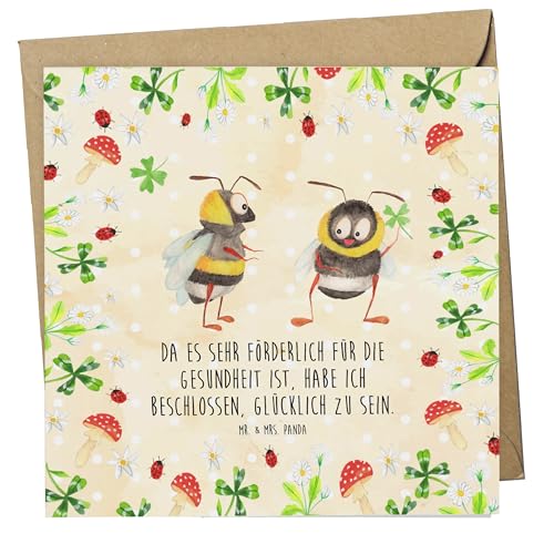 Mr. & Mrs. Panda Deluxe Karte Hummeln Kleeblatt - Geschenk, Spruch positiv, Grußkarte, Einladungskarte, Gute Laune, Hochwertige Klappkarte, Mr. & Mrs. Panda Deluxe Karte Hummeln Kleeblatt - Geschenk, Spruch positiv, Grußkarte, Einladungskarte, Gute Laune, Hochwertige Klappkarte, von Mr. & Mrs. Panda