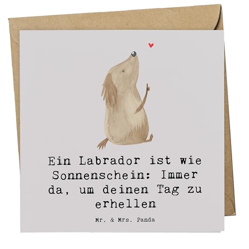 Mr. & Mrs. Panda Deluxe Karte Labrador Sonnenschein - Geschenk, liebevoll, Klappkarte, Hund, Hochwertige Klappkarte, Hunderasse, Lächeln, Grußkarte, von Mr. & Mrs. Panda