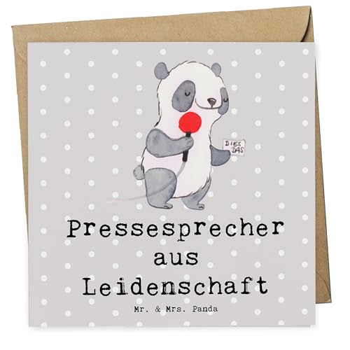 Mr. & Mrs. Panda Deluxe Karte Pressesprecher Leidenschaft - Geschenk, Glückwunschkarte, Grußkarte, Rente, Einladungskarte, Klappkarte, Jubiläum, von Mr. & Mrs. Panda