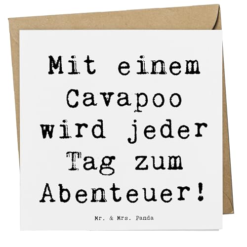 Mr. & Mrs. Panda Deluxe Karte Spruch Cavapoo Abenteuer - Geschenk, Verspieltheit, Hochzeitskarte, Hund, Klappkarte, Glückwunschkarte, Hunderasse, von Mr. & Mrs. Panda