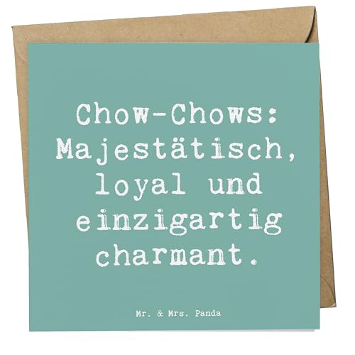 Mr. & Mrs. Panda Deluxe Karte Spruch Chow-Chow Charme - Geschenk, Ruhe, Hunderasse, stolz, Hochwertige Klappkarte, Hochzeitskarte, Klappkarte, Hund, von Mr. & Mrs. Panda