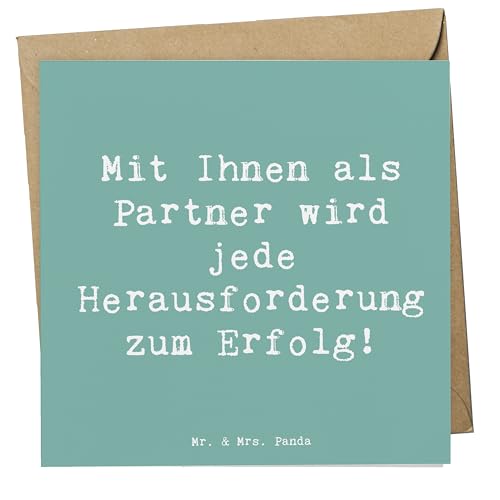 Mr. & Mrs. Panda Deluxe Karte Spruch Erfolgreiche Geschäftspartner - Geschenk, liebevoll, Bedanken, Grußkarte, Klappkarte, Dankeschön, von Mr. & Mrs. Panda