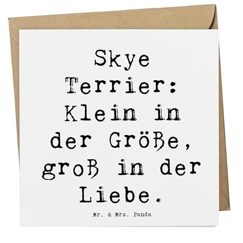 Mr. & Mrs. Panda Deluxe Karte Spruch Skye Terrier Liebe - Geschenk, große Liebe, Hund, Klappkarte, kleines Format, Grußkarte, Hochwertige Grußkarte, von Mr. & Mrs. Panda