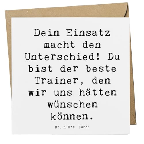 Mr. & Mrs. Panda Deluxe Karte Spruch Trainer Unterschied - Geschenk, Motivation, Hochzeitskarte, Bedanken, bester Trainer, Hochwertige Klappkarte, von Mr. & Mrs. Panda