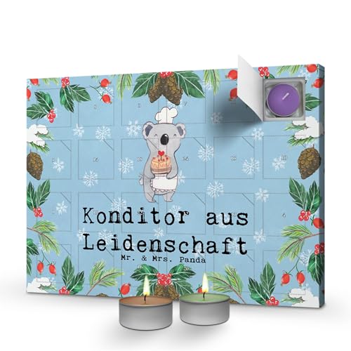 Mr. & Mrs. Panda Duftkerzen Adventskalender Konditor Leidenschaft - Geschenk, Abschied, Rente, Ausbildung, Dankeschön, Confiseur, Kuchenbäcker, von Mr. & Mrs. Panda