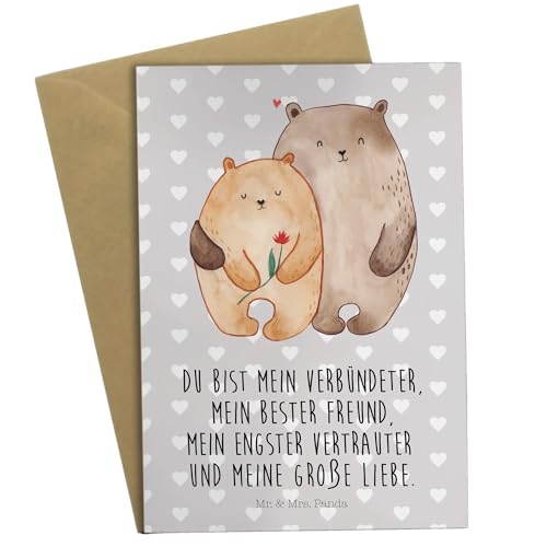 Mr. & Mrs. Panda Grußkarte Bären Liebe - Geschenk, Hochzeitskarte, Umarmung, Geschenk Freund, verliebt, Klappkarte, Glückwunschkarte, Partner, von Mr. & Mrs. Panda