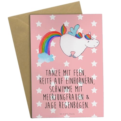 Mr. & Mrs. Panda Grußkarte Einhorn Pegasus - Geschenk, Unicorn, Erwachsenwerden, Hochzeitskarte, Glitzer, Geburtstagskarte, Einhörner, Klappkarte, von Mr. & Mrs. Panda