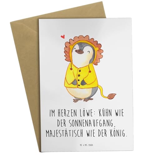 Mr. & Mrs. Panda Grußkarte Löwe Astrologie - Geschenk, Klappkarte, Sternzeichen, Glückwunschkarte, Tierkreiszeichen, Horoskop, Einladungskarte, von Mr. & Mrs. Panda