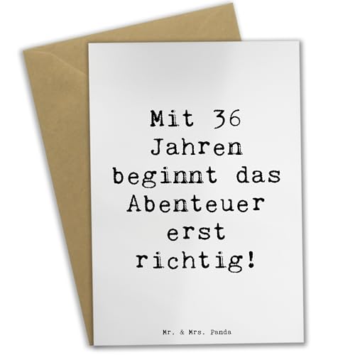 Mr. & Mrs. Panda Grußkarte Spruch 36. Geburtstag Abenteuer - Geschenk, neue Kapitel, Happy Birthday, Alter, Klappkarte, Geburtstagsgeschenk, von Mr. & Mrs. Panda