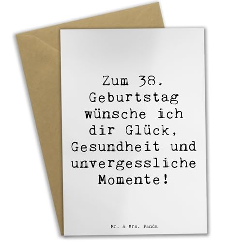 Mr. & Mrs. Panda Grußkarte Spruch 38. Geburtstag - Geschenk, Gesundheit, Klappkarte, Geburtstagsgeschenk, Glückwunsch, Einladungskarte, Zuneigung, von Mr. & Mrs. Panda