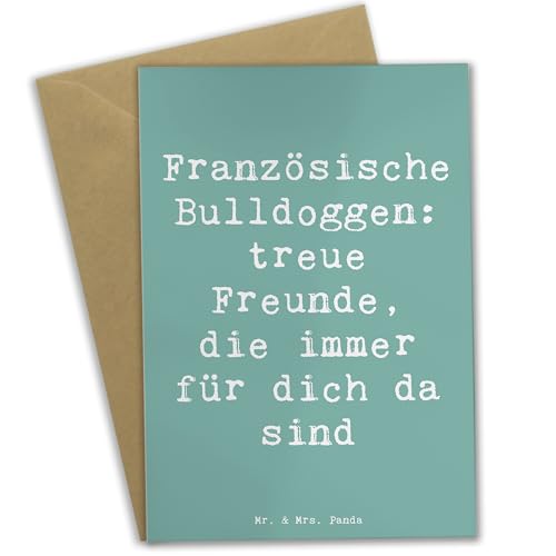 Mr. & Mrs. Panda Grußkarte Spruch Französische Bulldogge Freund - Geschenk, Hund, Hunderasse, Klappkarte, besondere Begleiter, Glückwunschkarte, von Mr. & Mrs. Panda