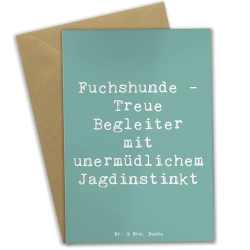 Mr. & Mrs. Panda Grußkarte Spruch Fuchshunde Treue - Geschenk, Jagdinstinkt, Treue Begleiter, Klappkarte, Glückwunschkarte, Hochzeitskarte, von Mr. & Mrs. Panda