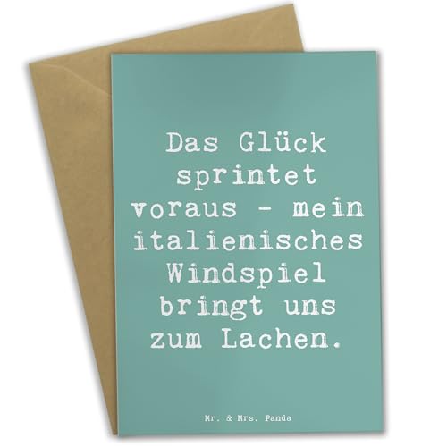 Mr. & Mrs. Panda Grußkarte Spruch Italienisches Windspiel Glück - Geschenk, Freude, Zitat, Lachen, Einladungskarte, Klappkarte, Vierbeiner, von Mr. & Mrs. Panda