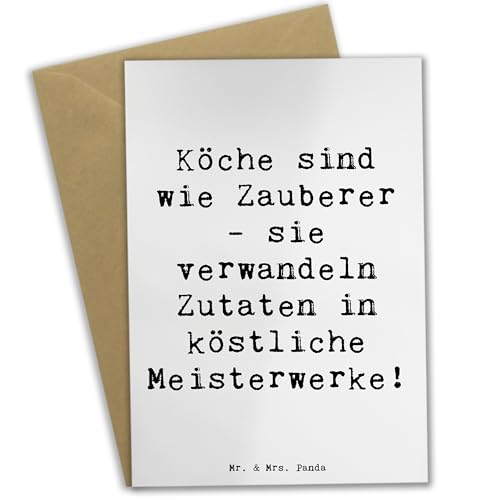 Mr. & Mrs. Panda Grußkarte Spruch Koch Zauber - Geschenk, Klappkarte, Glückwunschkarte, Texturen, Geschenke für Berufstätige, Geschenke mit Herz, von Mr. & Mrs. Panda