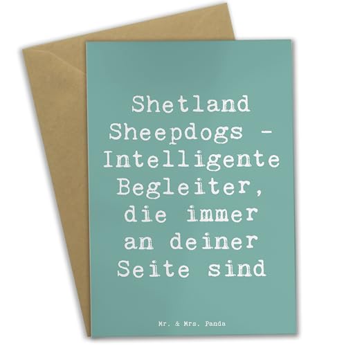 Mr. & Mrs. Panda Grußkarte Spruch Shetland Sheepdog Freund - Geschenk, enge Bindung, Hunderasse, treue Gefährten, intelligente Begleiter, Klappkarte, von Mr. & Mrs. Panda