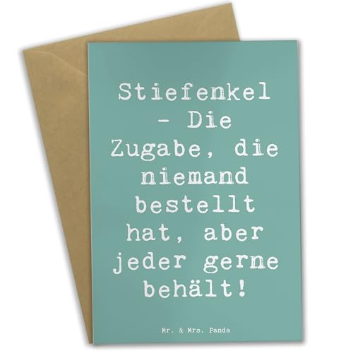 Mr. & Mrs. Panda Grußkarte Spruch Stiefenkel Freude - Geschenk, Familie, persönliche Erinnerungen, Hochzeitskarte, Liebe, Klappkarte, Persönlich, von Mr. & Mrs. Panda