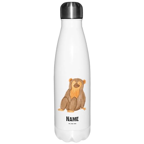 Mr. & Mrs. Panda Personalisierte Thermosflasche Affe - Personalisierte Geschenke, Personalisierte Trinkflasche, Personalisierte Isolierflasche, von Mr. & Mrs. Panda