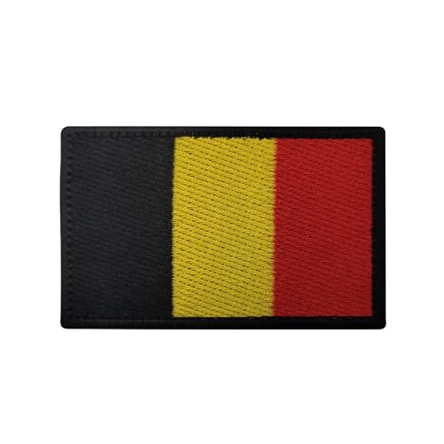 Armband mit europäischem Nationalemblem, bestickt, britische französische Flagge, Stickerei, DIY, personalisiertes Stoffarmband (Belgischer schwarzer Rand) von Mr.Fashion