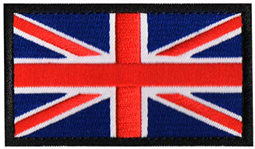 Armband mit europäischem Nationalemblem, bestickt, britische französische Flagge, Stickerei, DIY, personalisiertes Stoffarmband (britischer schwarzer Rand) von Mr.Fashion