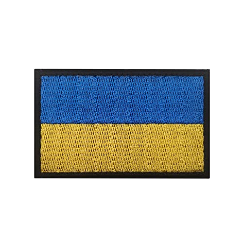 Armband mit europäischem Nationalemblem, bestickt, britische französische Flagge, Stickerei, DIY, personalisiertes Stoffarmband (ukrainischer schwarzer Rand) von Mr.Fashion