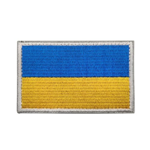 Armband mit europäischem Nationalemblem, bestickt, britische französische Flagge, Stickerei, DIY, personalisiertes Stoffarmband (ukrainischer weißer Rand) von Mr.Fashion