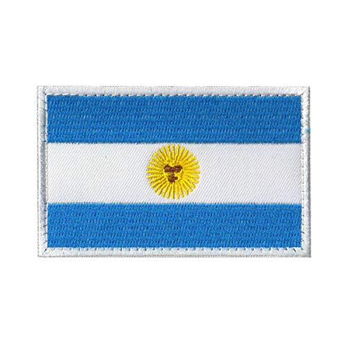 Mr.Fashion Aufnäher mit nordamerikanischer Flagge, bestickt, 8 x 5,1 cm, taktischer Karabinerverschluss, Abzeichen für Jacken, Westen und Rucksäcke (Argentinien) von Mr.Fashion