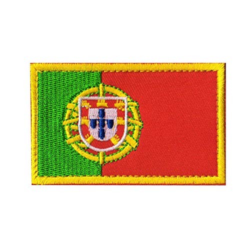 Mr.Fashion Aufnäher mit nordamerikanischer Flagge, bestickt, 8 x 5,1 cm, taktischer Karabinerverschluss, Abzeichen für Jacken, Westen und Rucksäcke (Portugal) von Mr.Fashion