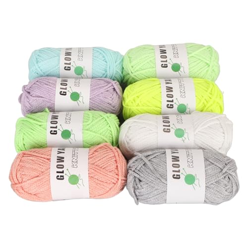 Glow Garn Multi Color Stricken Leuchtendes Handwerk 8 Stück Bündel 50m von Mrisata