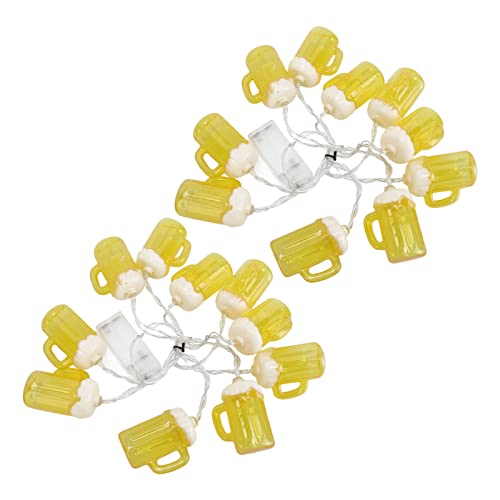 LED-Lichterkette, Dekorative Lichterkette, 2 Stück, Bier-Lichterkette, 6,5 Fuß, 10 LEDs, Feiertagsparty, Dekorative Lichterkette Drinnen und Draußen von Mrisata