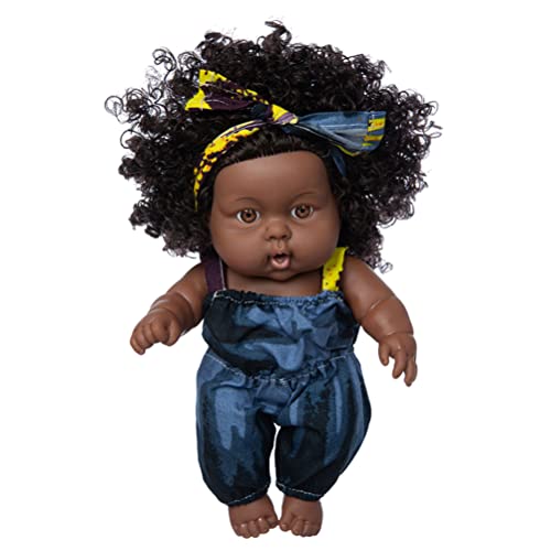 Mrisata 8 Zoll Schwarze Puppen, Afrikanische Mädchenpuppen, Lebensechte Babyspielpuppe, Schwarze Babypuppe, Afrikanische Schwarze Mädchenpuppe mit Kleid, Realistische Wiedergeborene (C) von Mrisata