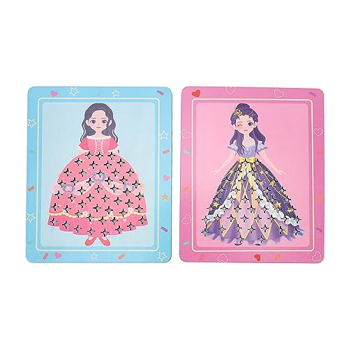 Mrisata DIY Stochern Prinzessin Kleid Handwerk Kit Feinmotorik 3D Malerei Spielzeug Set Pappel Sperrholz Material (Rosa) von Mrisata